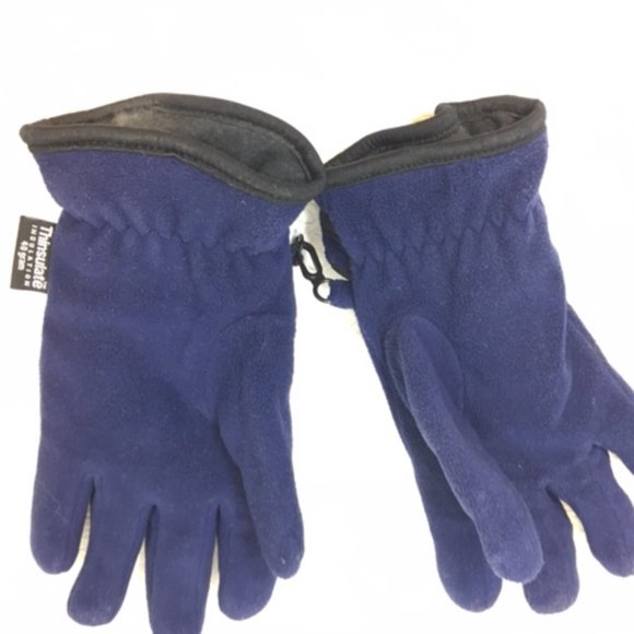 Thinsulate Insulation 40 Grams Blue Fleece Winter Gloves - Picture 3 of 7